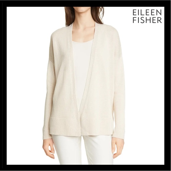 Eileen Fisher Sweaters - NEW EILEEN FISHER BEIGE OPEN FRONT CARDIGAN